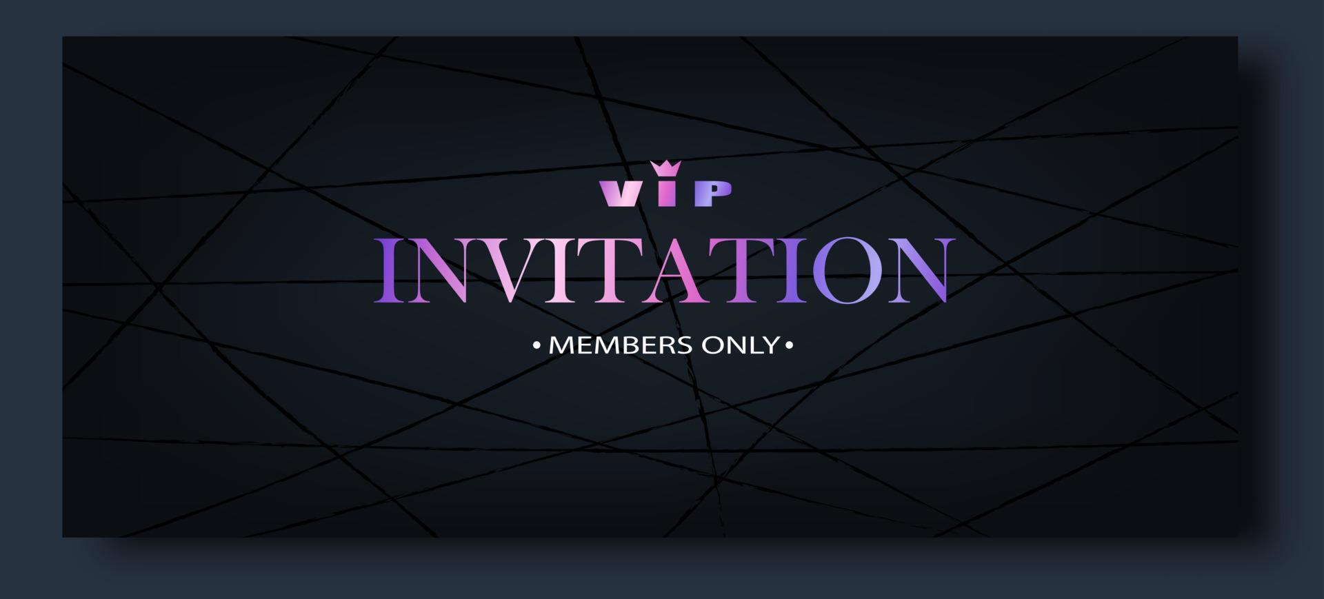 membres d'invitation vip seulement. conception d'invitation de fête de luxe vecteur