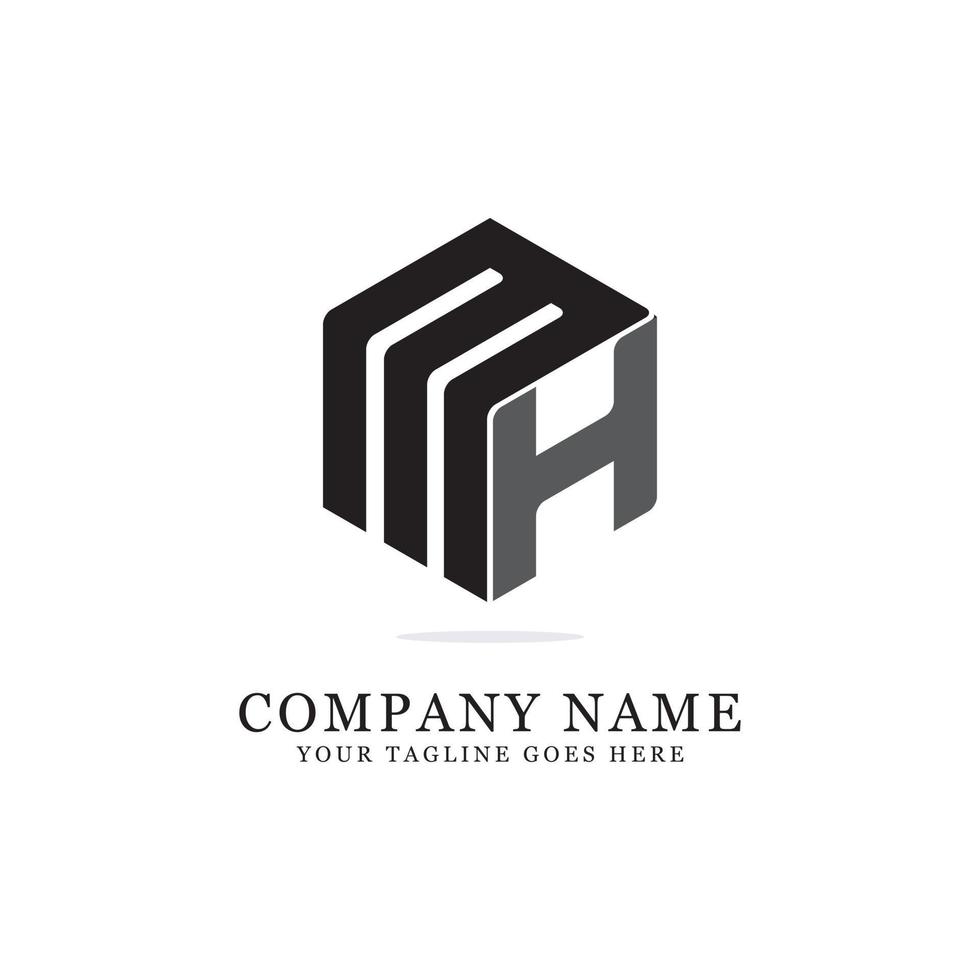 conceptions initiales du logo mh, inspiration du logo créatif mh vecteur