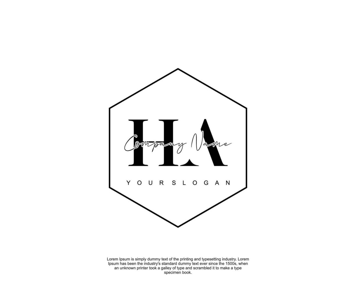 monogramme de beauté du logo féminin initial ha et design élégant du logo, logo manuscrit de la signature initiale, mariage, mode, floral et botanique avec modèle créatif vecteur