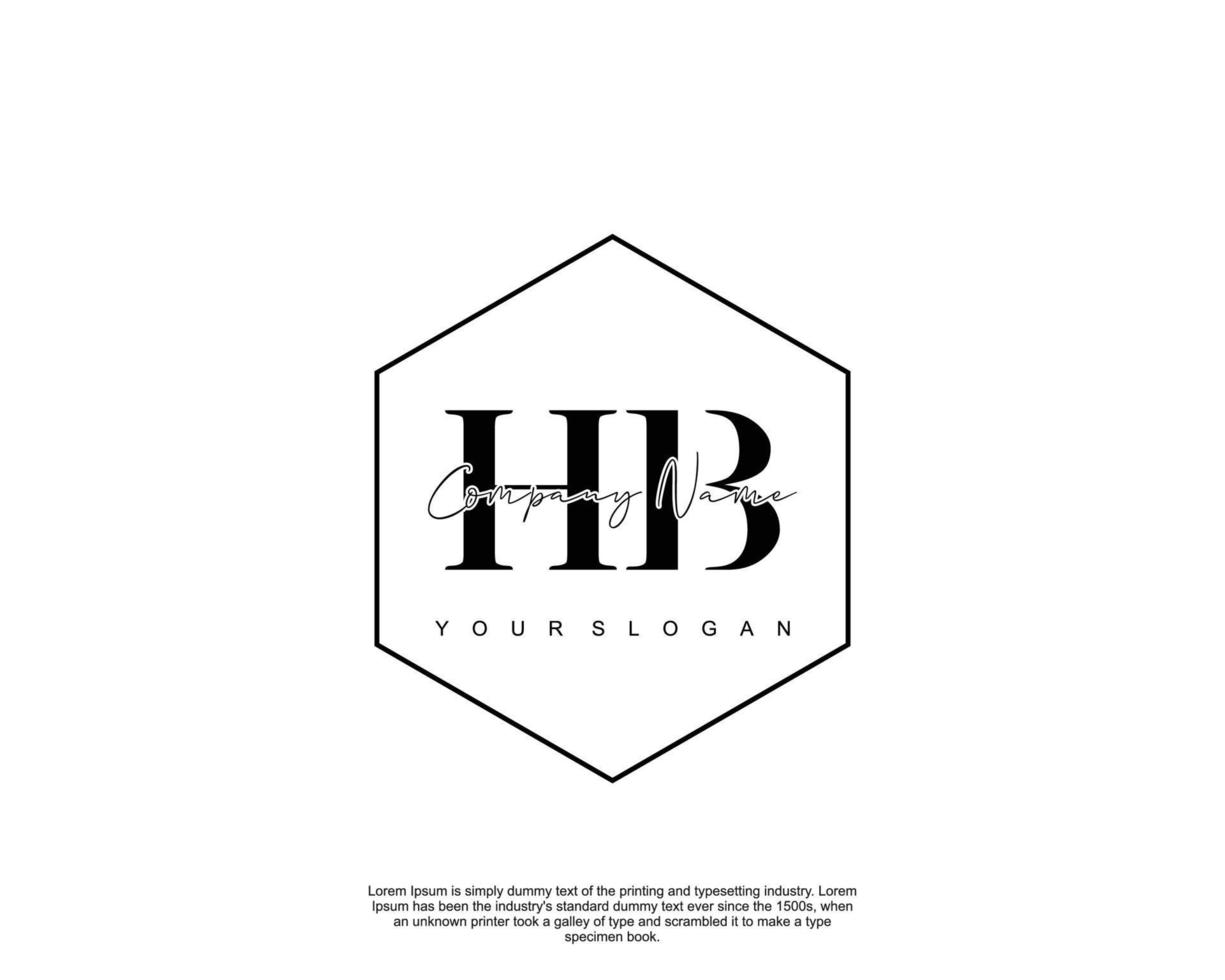 monogramme de beauté du logo féminin initial hb et design élégant du logo, logo manuscrit de la signature initiale, mariage, mode, floral et botanique avec modèle créatif vecteur