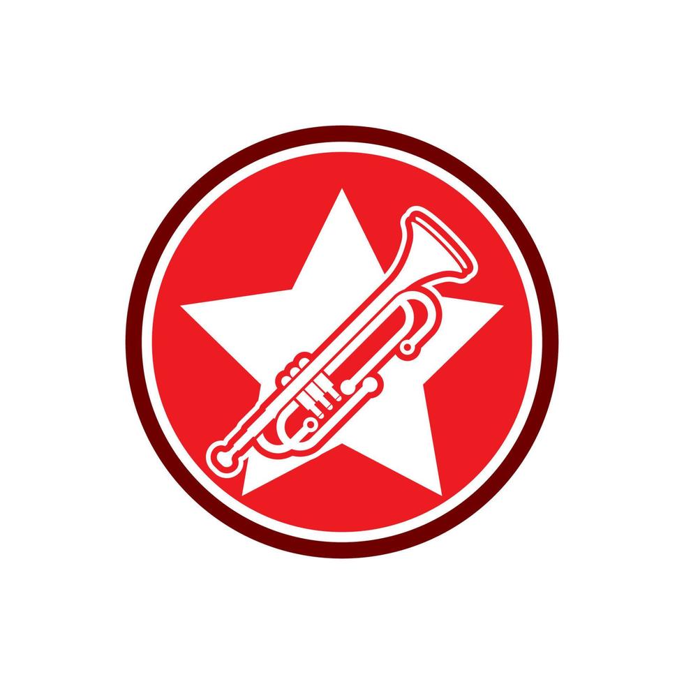 instrument de musique simple icône trompette pour la musique jazz vecteur