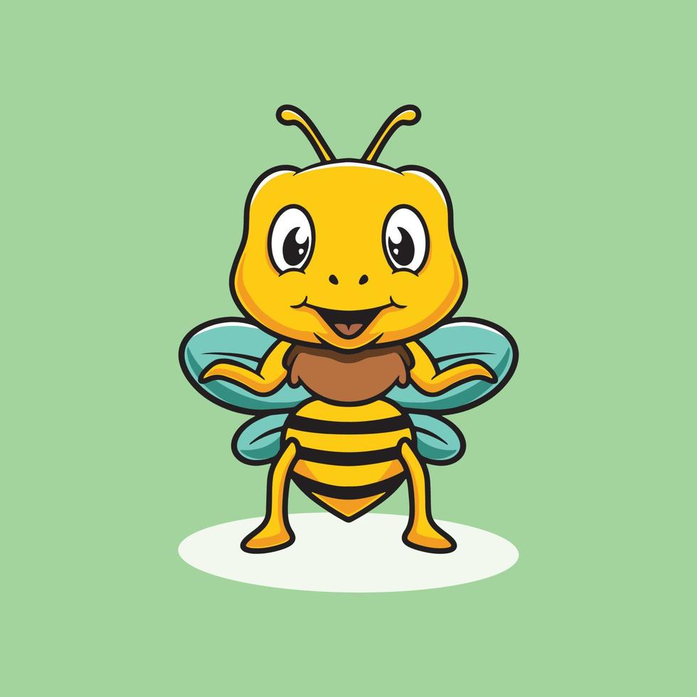 illustration de dessin animé souriant abeille mignonne vecteur