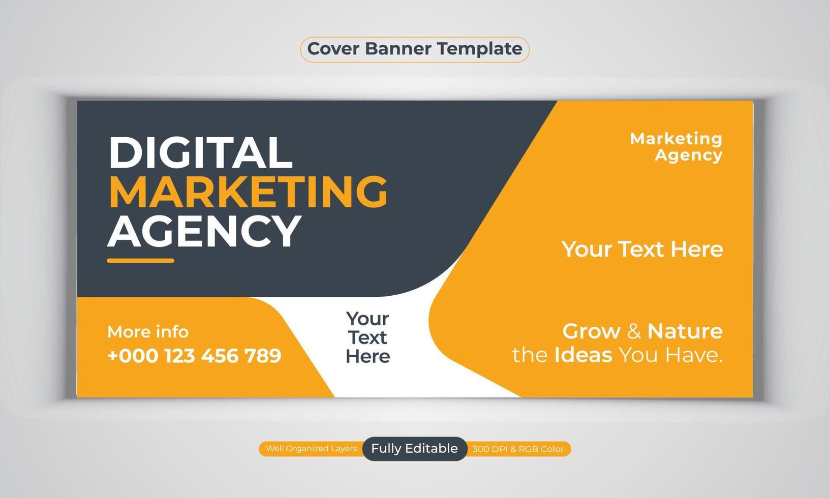 modèle de vecteur de mise en page moderne de conception de bannière d'entreprise d'agence de marketing numérique