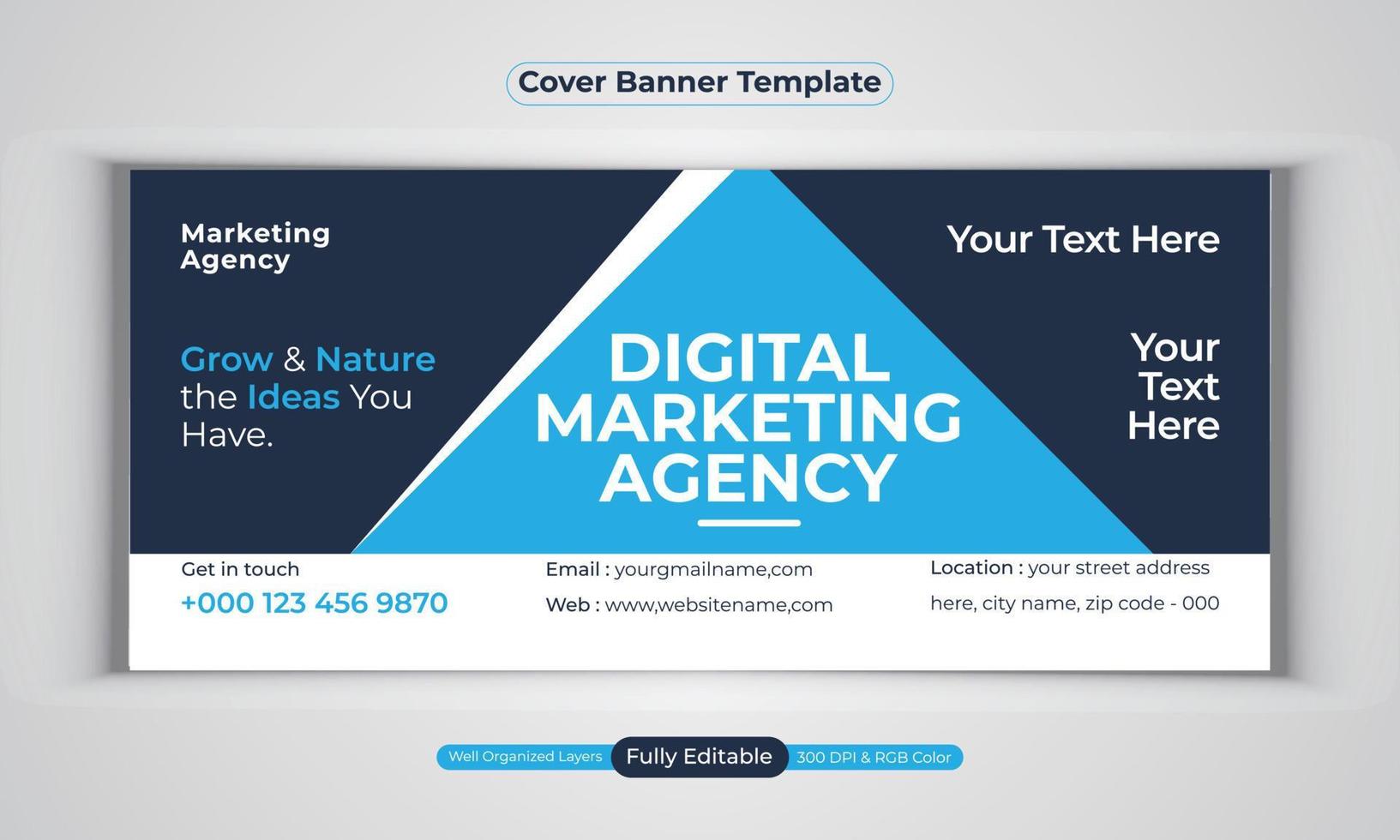 modèle de vecteur de mise en page moderne de conception de bannière d'entreprise d'agence de marketing numérique