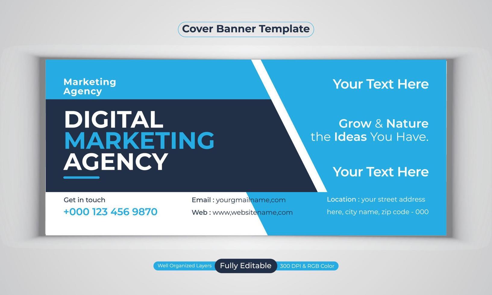 modèle de vecteur de mise en page moderne de conception de bannière d'entreprise d'agence de marketing numérique