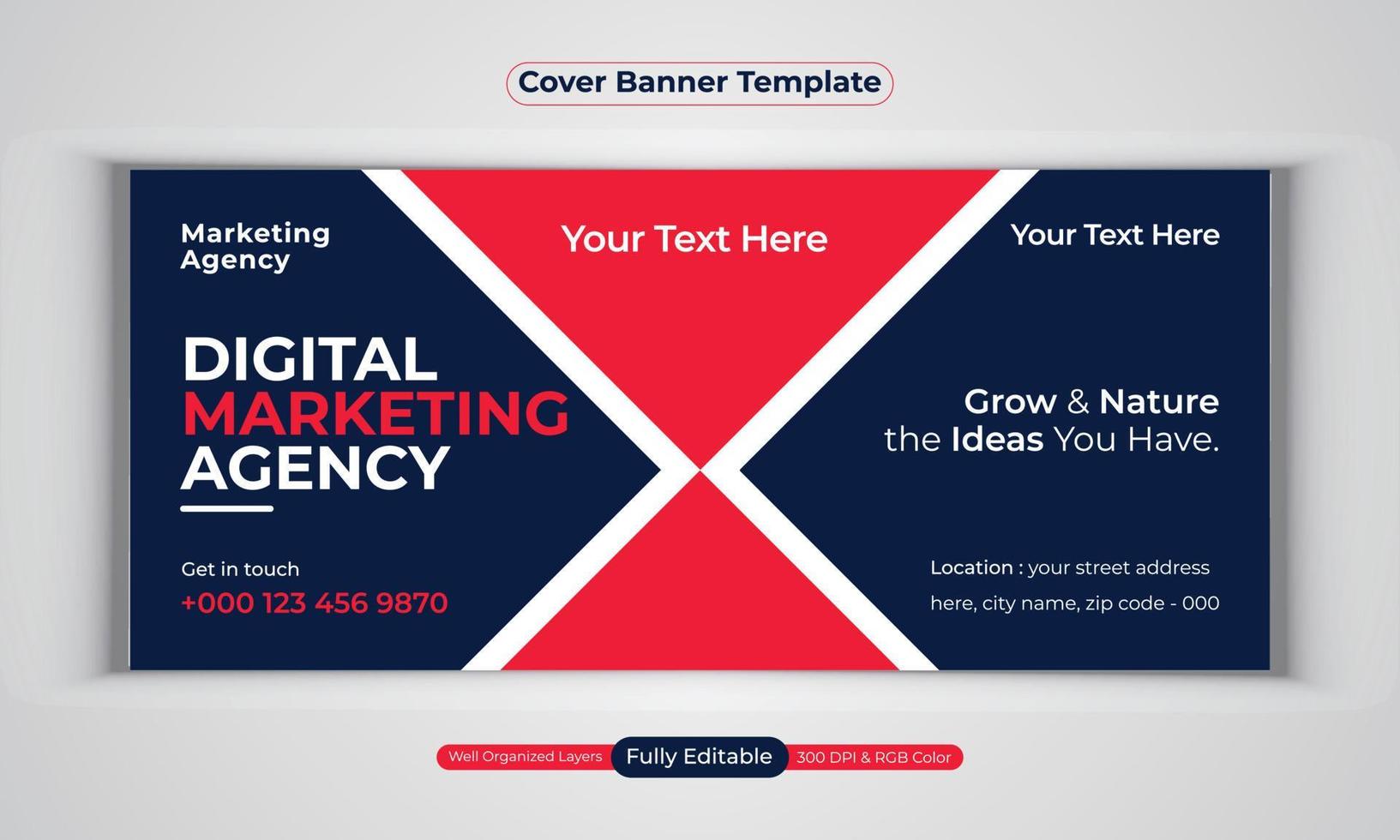 modèle de vecteur de mise en page moderne de conception de bannière d'entreprise d'agence de marketing numérique