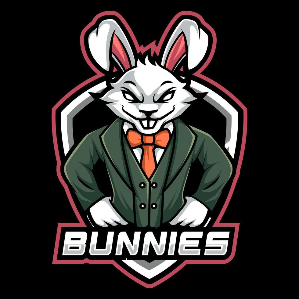 conception esport logo mascotte lapin vecteur