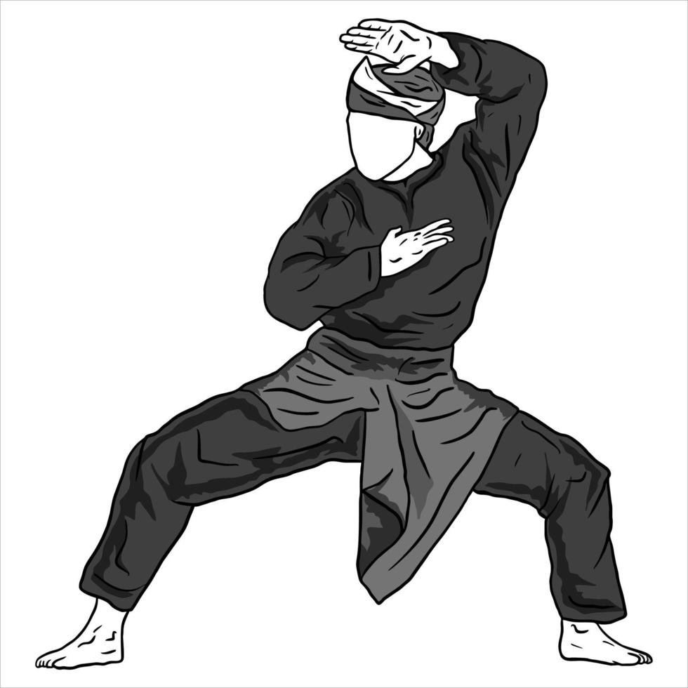 pencak silat karaté logo illustration vectorielle vecteur