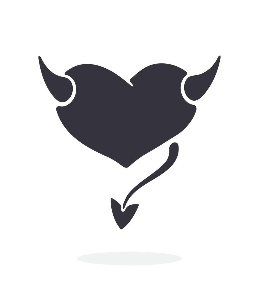 silhouette du coeur du diable vecteur