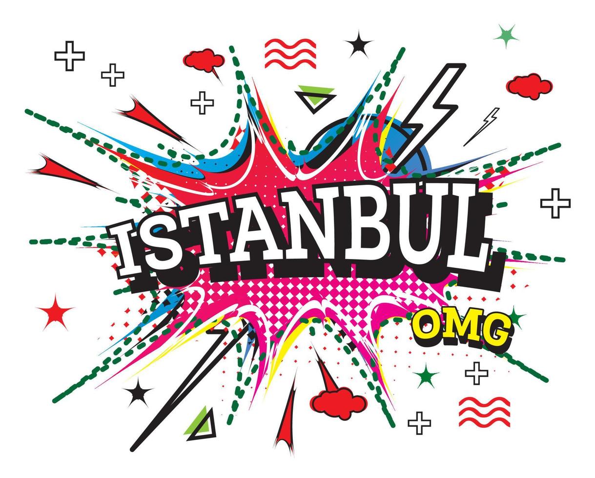 texte comique d'istanbul dans un style pop art isolé sur fond blanc. vecteur