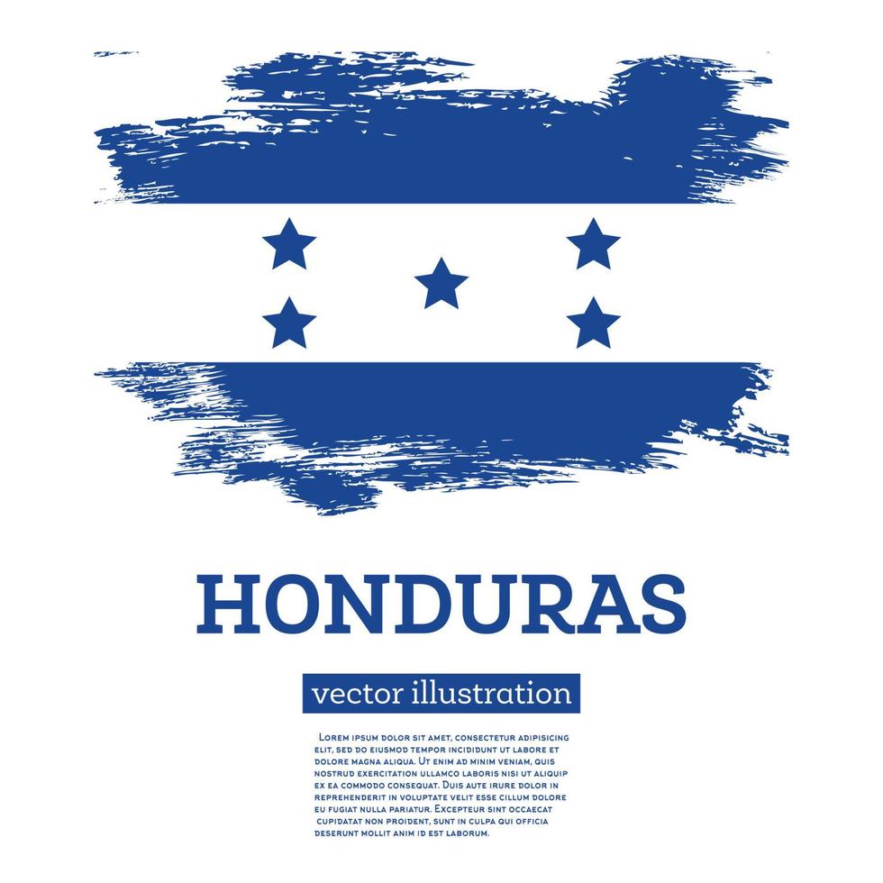 drapeau du honduras avec des coups de pinceau. le jour de l'indépendance. vecteur