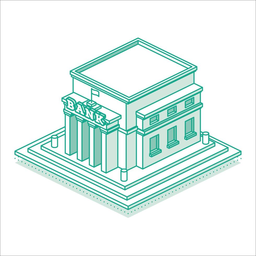 bâtiment de la banque centrale ou de la banque commerciale isolée sur blanc. illustration vectorielle. vecteur