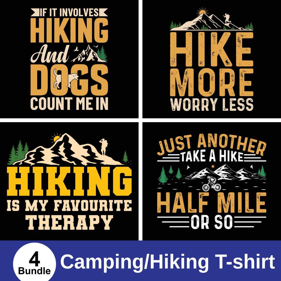 camping, randonnée, vecteur de conception de tshirt amateur de montagne. utiliser pour t-shirt, tasses, autocollants, cartes, etc.