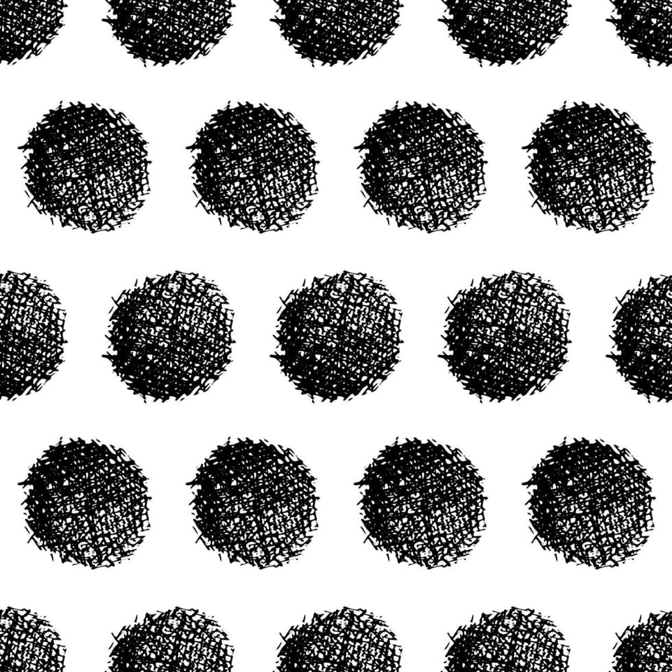 modèle sans couture avec cercle de frottis de gribouillis dessiné à la main. texture grunge abstraite. illustration vectorielle vecteur