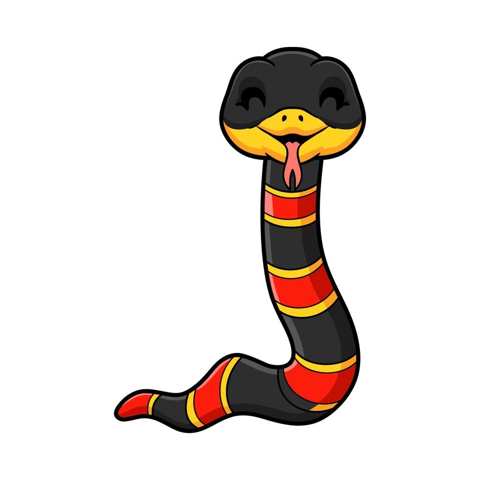 mignon, heureux, serpent corail, dessin animé vecteur