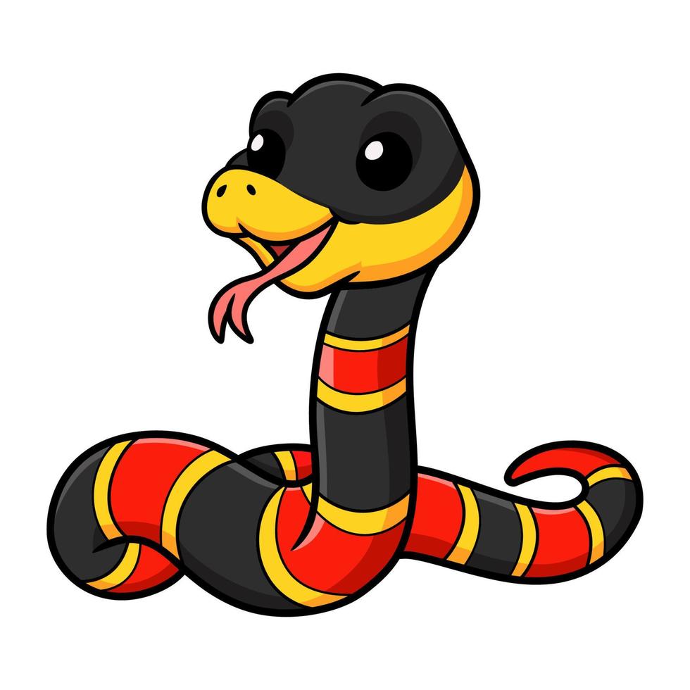 mignon, heureux, serpent corail, dessin animé vecteur