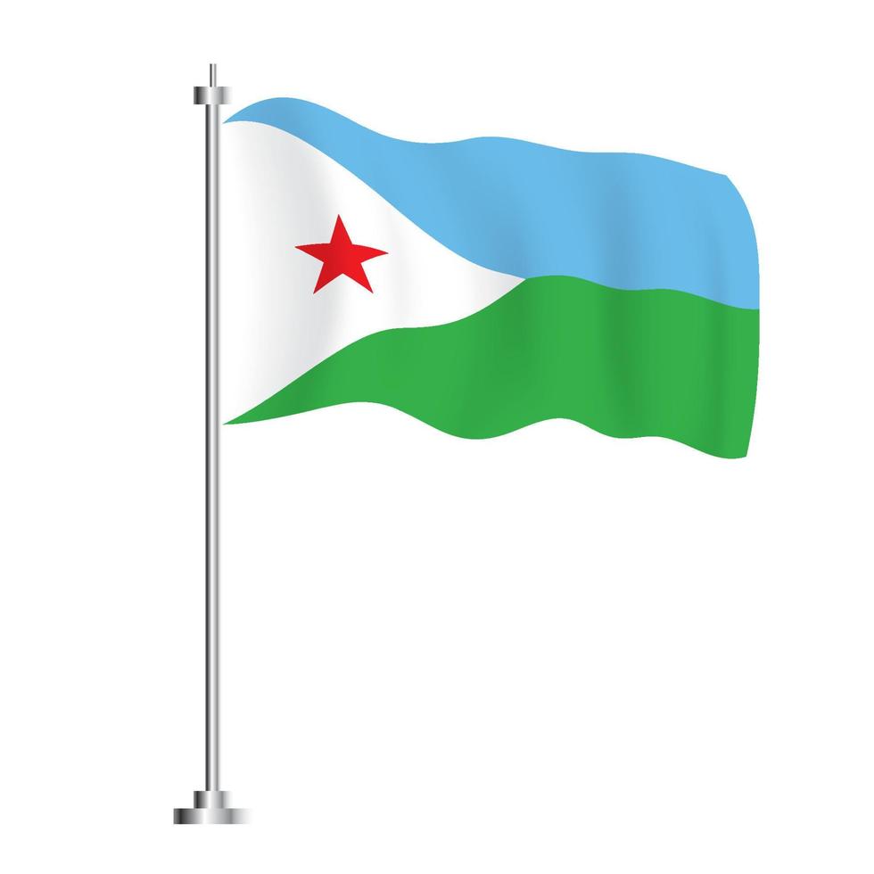 drapeau djiboutien. drapeau de vague isolé du pays de djibouti. vecteur