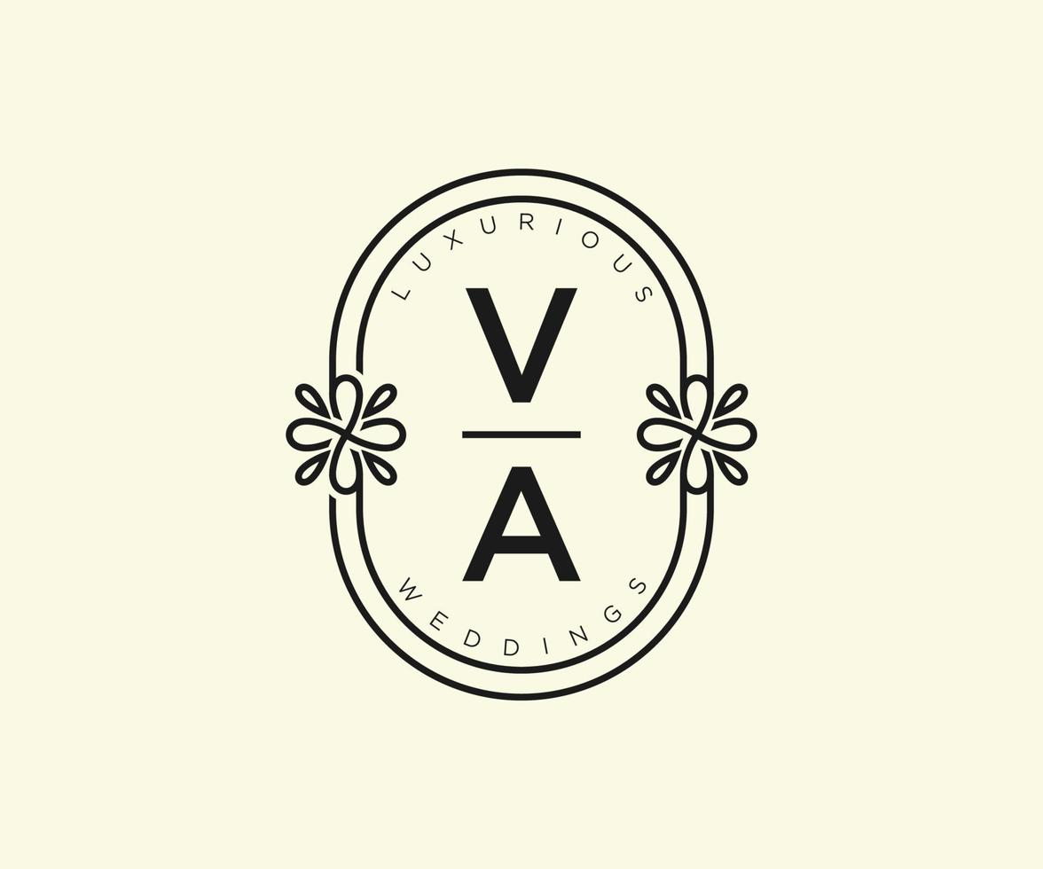 v initiales lettre modèle de logos de monogramme de mariage, modèles minimalistes et floraux modernes dessinés à la main pour cartes d'invitation, réservez la date, identité élégante. vecteur