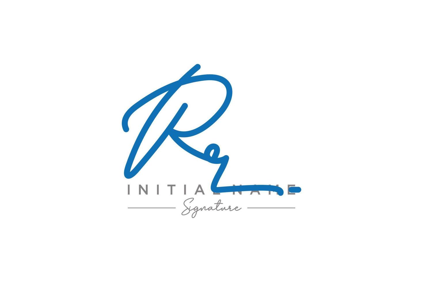 vecteur de modèle de logo de signature rr initial. illustration vectorielle de calligraphie dessinée à la main.