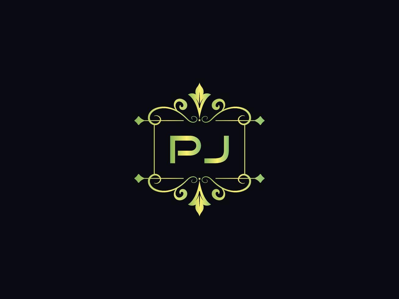 logo de luxe monogramme pj, création de logo de lettre pj minimale vecteur