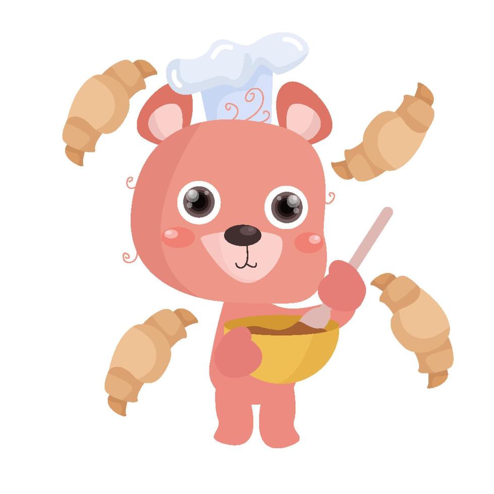 illustration d'ours plat mignon adaptée à la conception d'enfant vecteur