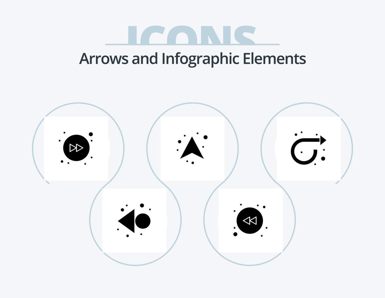 pack d'icônes de glyphe de flèche 5 conception d'icônes. . en haut. . répéter vecteur
