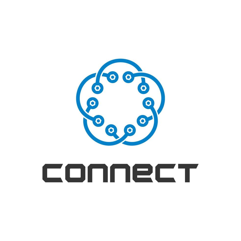 connecter les données logo design minimaliste simple vecteur
