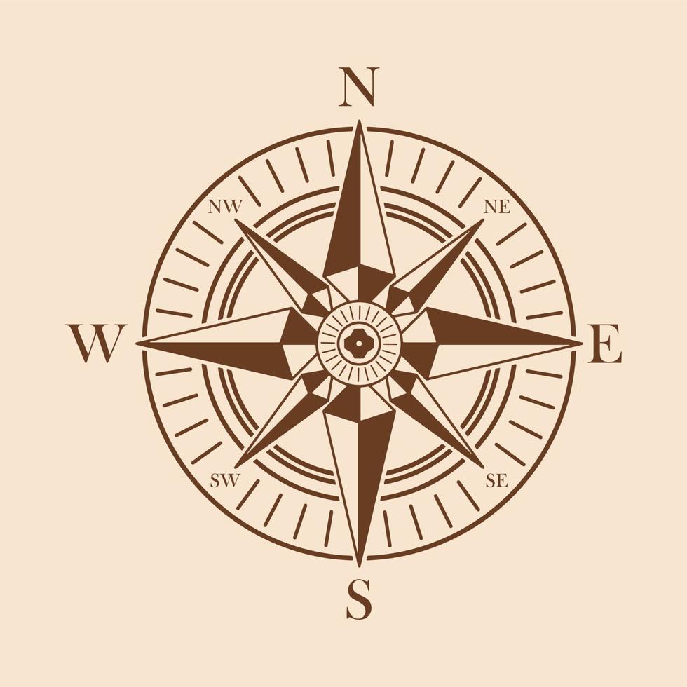 illustration de symbole boussole classique vecteur