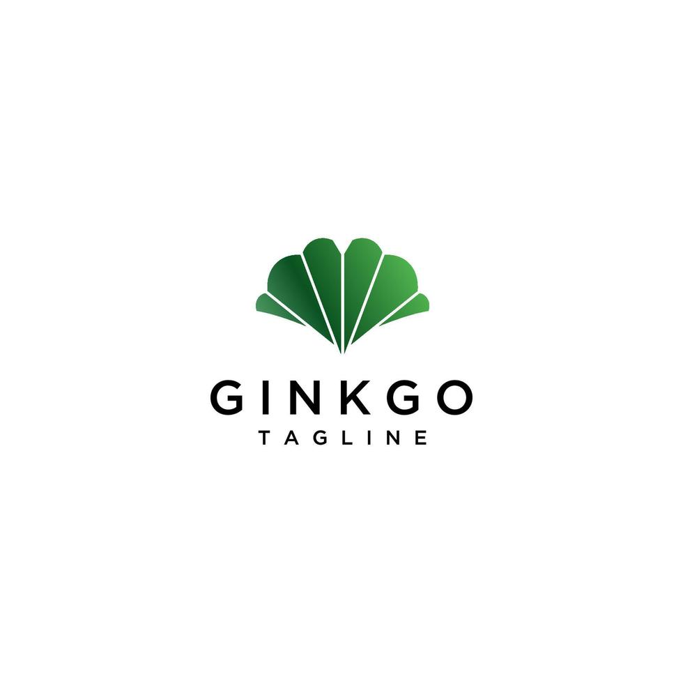 modèle de logo de feuille de ginkgo minimaliste moderne vecteur