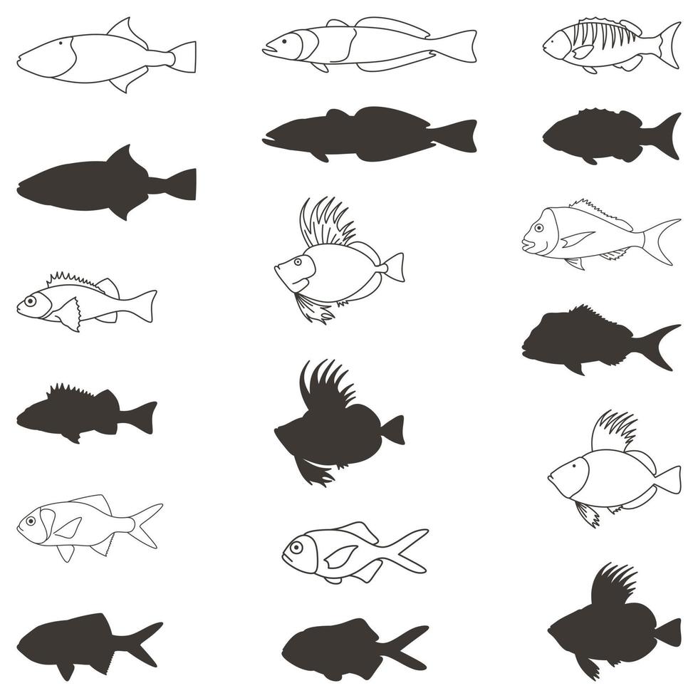 collection de vecteurs libres de poissons de différents types 3 vecteur