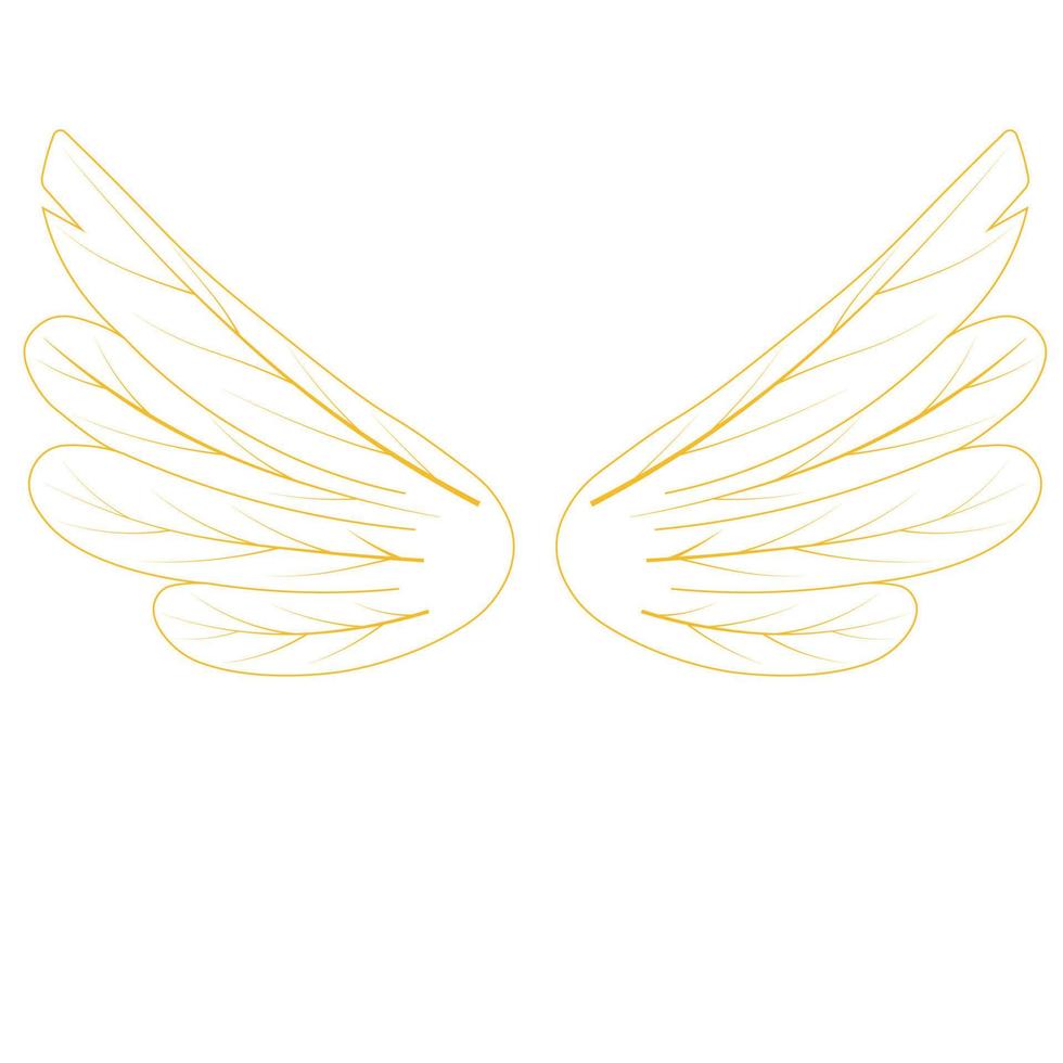 les ailes sont dorées. illustration de stock de vecteur. isolé sur fond blanc. vecteur