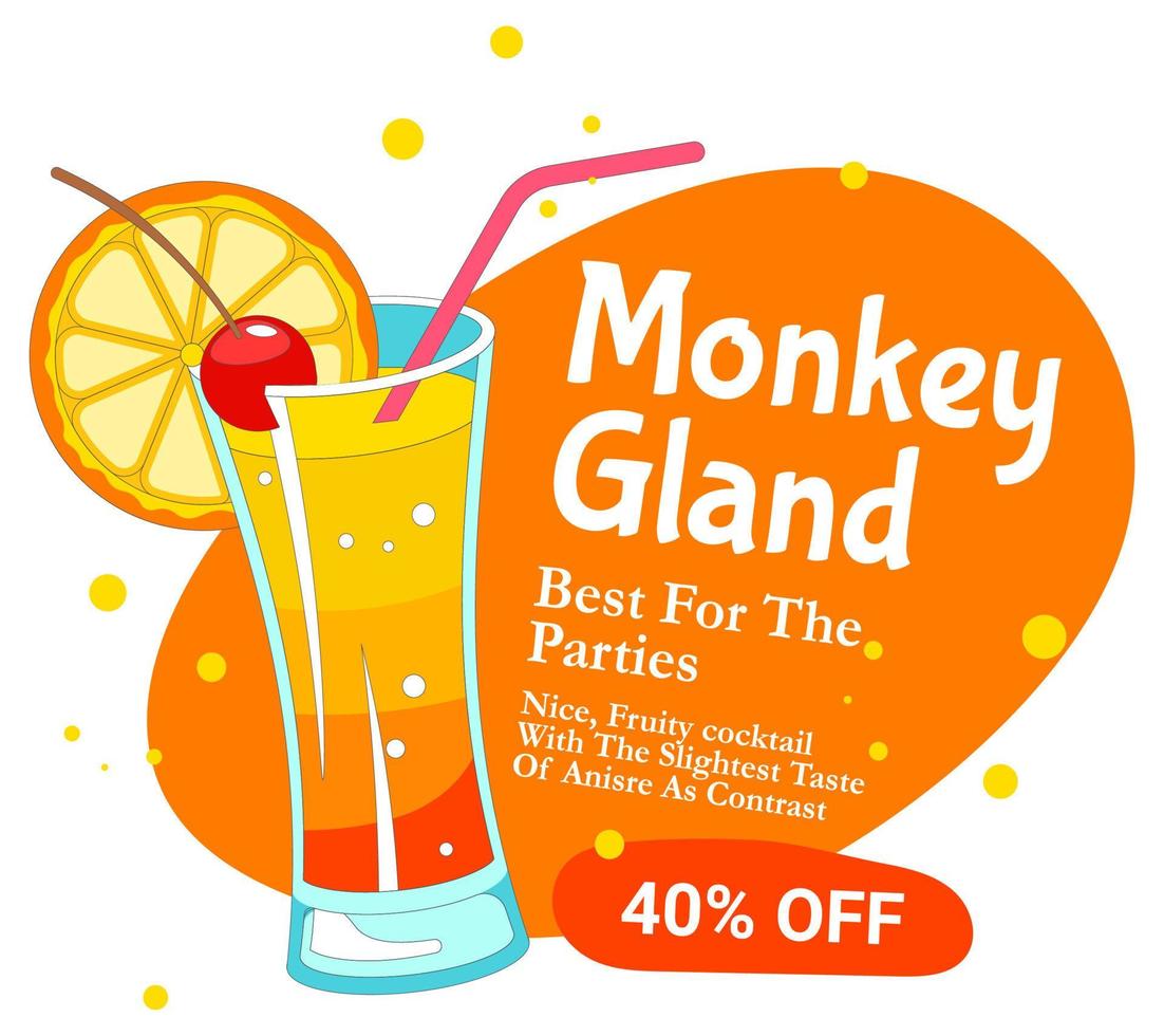 cocktail de glande de singe meilleur pour les fêtes vecteur