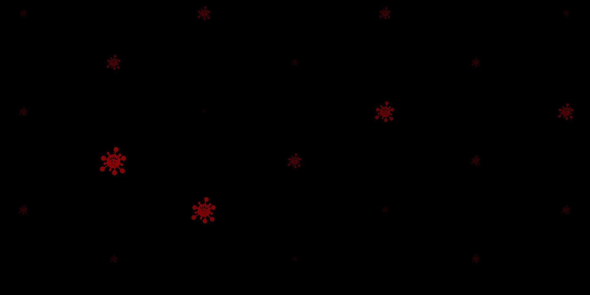 toile de fond de vecteur rose et rouge foncé avec symboles de virus.