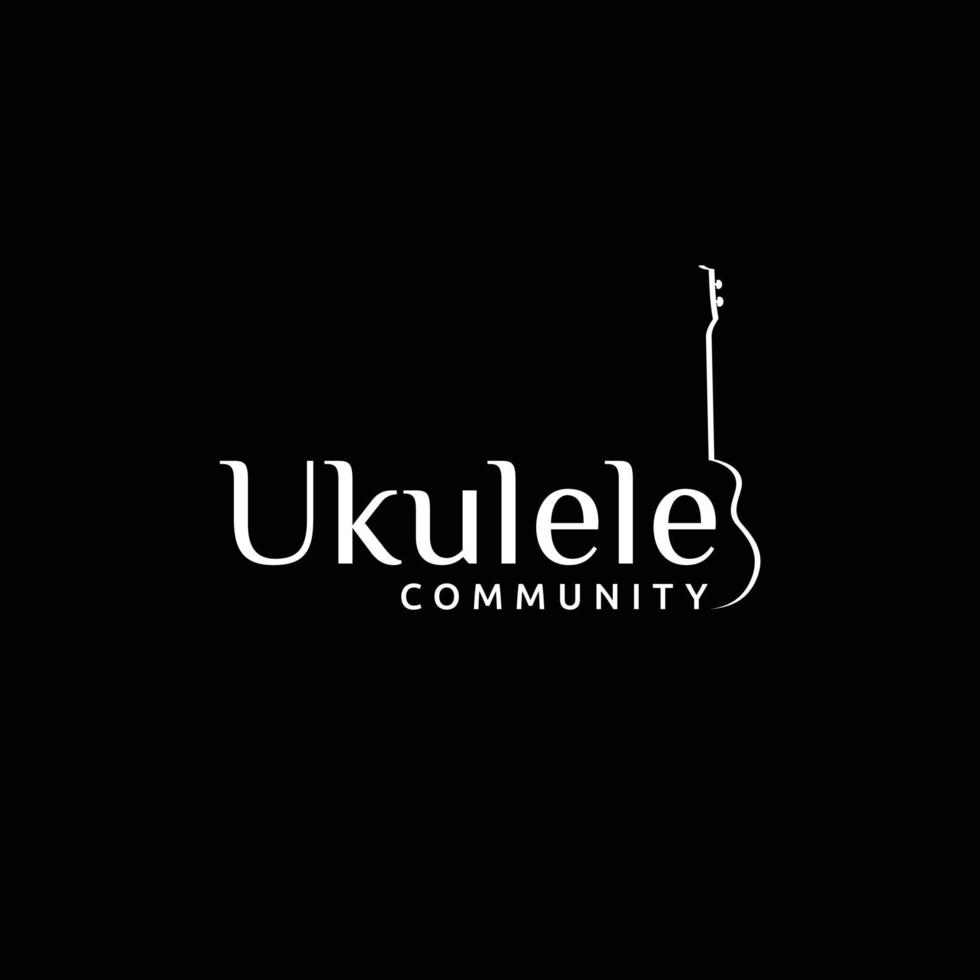 création de logo ukulélé typographie minimaliste simple lettrage vecteur