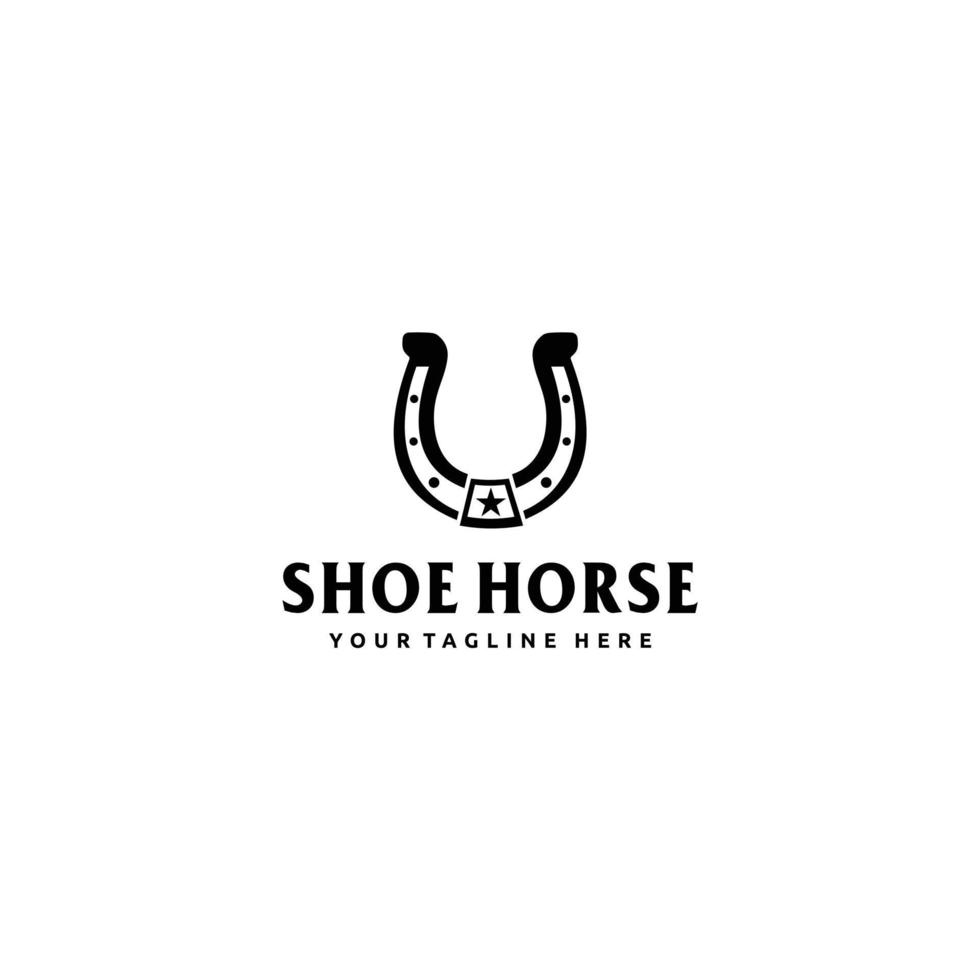 création de logo de cheval de chaussure pour star pour country, western, cowboy, ranch vecteur