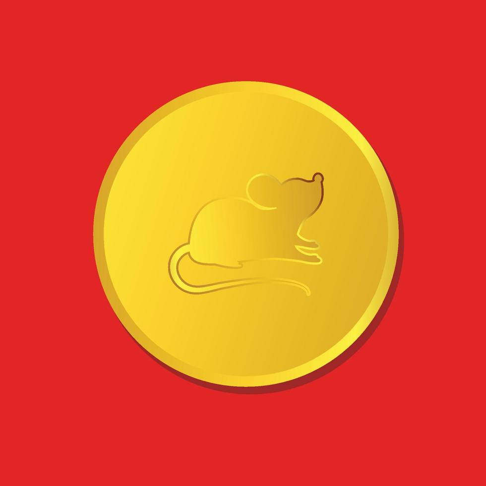 fond d'écran de l'année du rat. heureux nouveau logo chinois. symbole du rat. vecteur