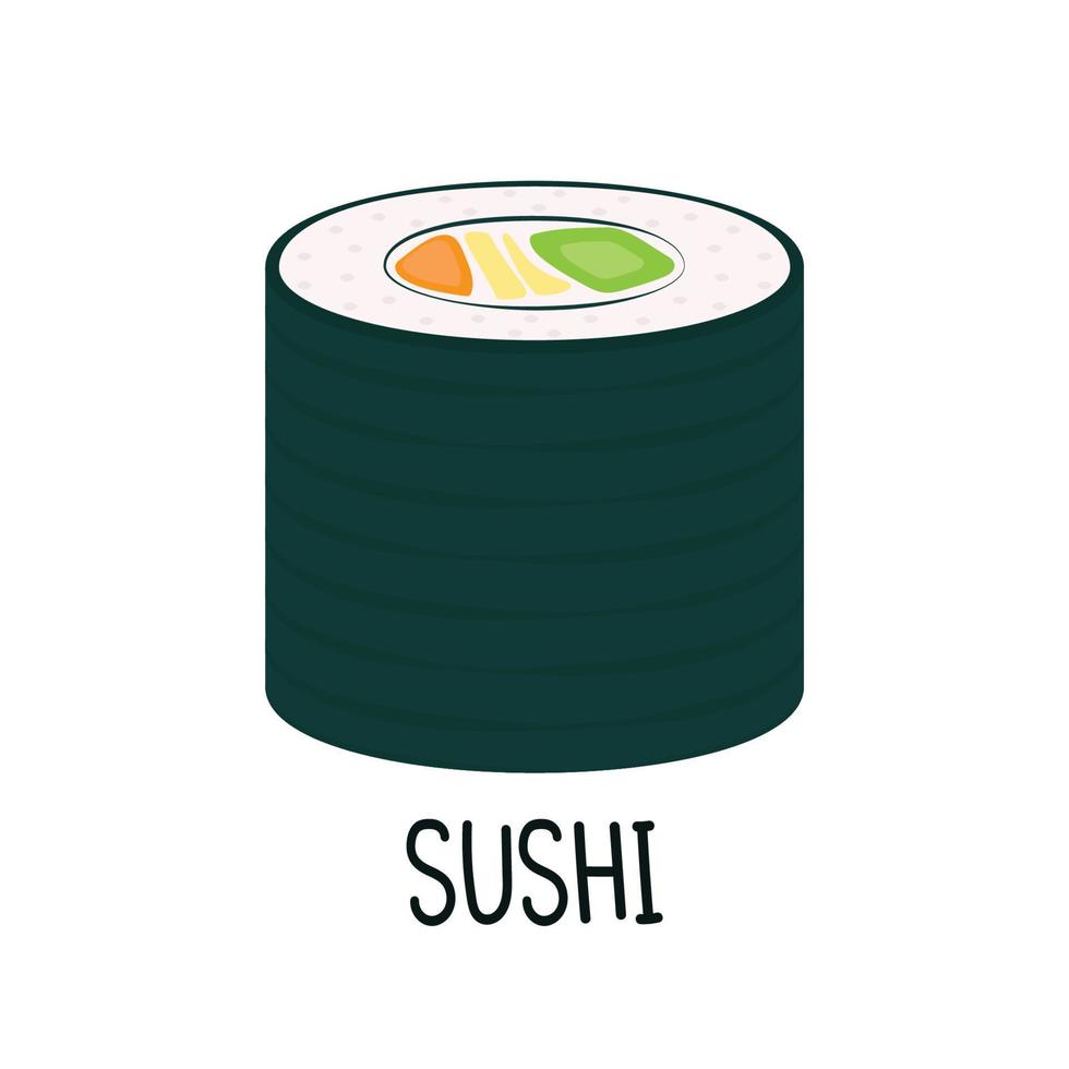 vecteur de sushis. sushis sur fond blanc. pancarte. création de logo de sushis.