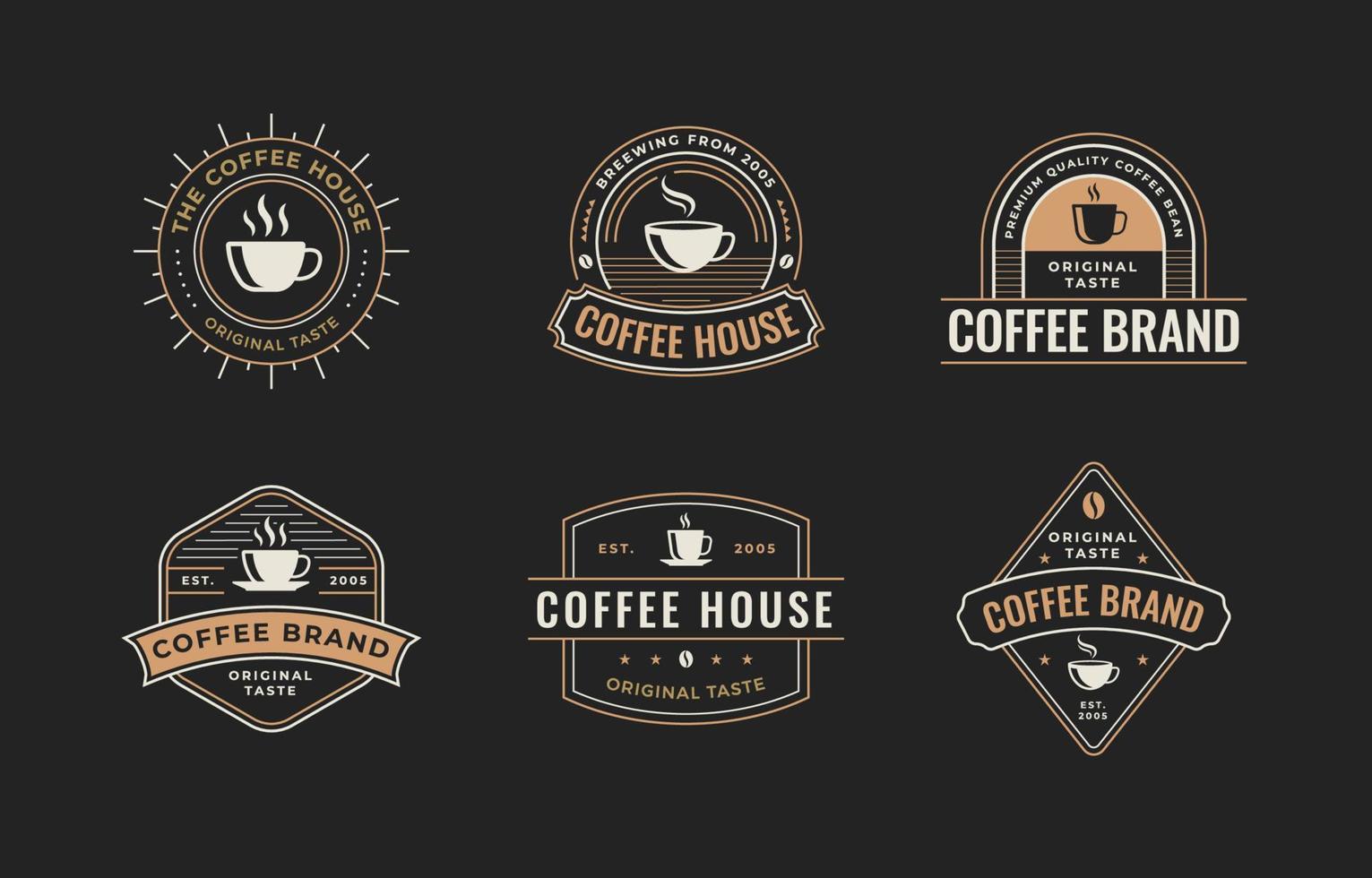 ensemble de logos de café vintage vecteur