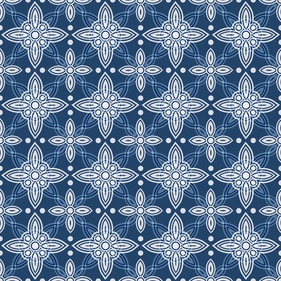 motif delft vintage bleu et blanc vecteur