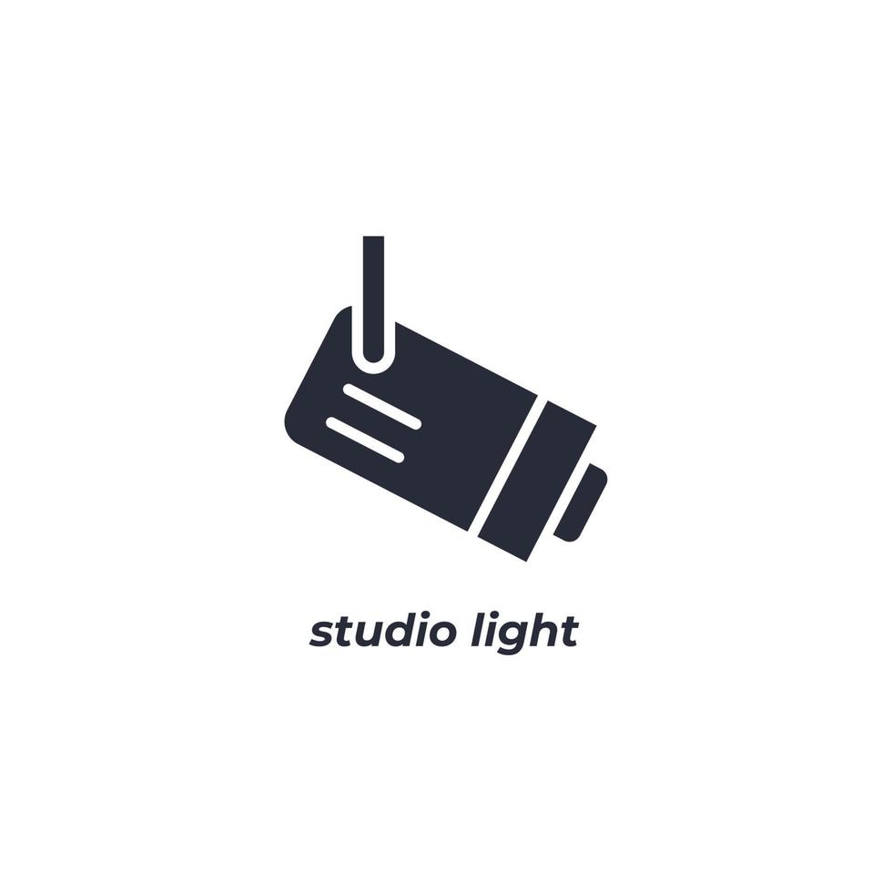 le symbole de lumière de studio de signe de vecteur est isolé sur un fond blanc. couleur de l'icône modifiable.