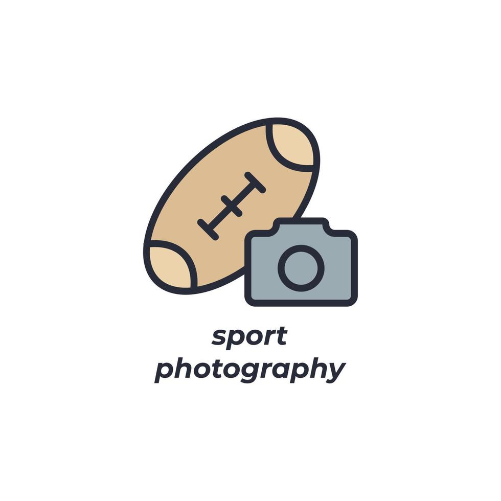Le symbole de photographie de sport de signe de vecteur est isolé sur un fond blanc. couleur de l'icône modifiable.
