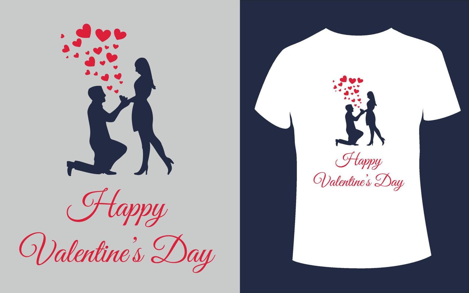 conception de t shirt happy valentines day avec vecteur de forme d'amour