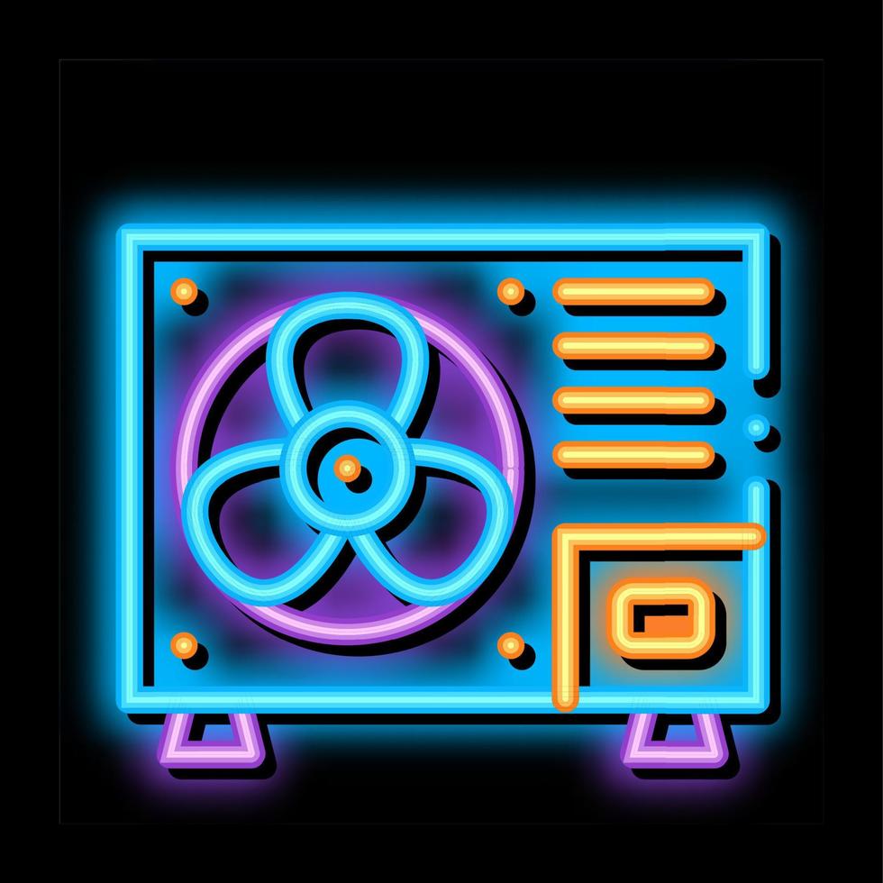 illustration de l'icône de lueur au néon du nouveau système de conditionneur fixe vecteur