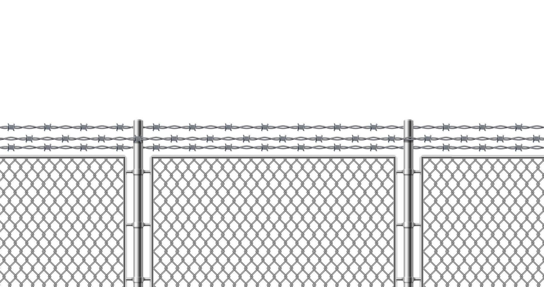 treillis métallique de clôture en métal 3d détaillé réaliste. vecteur