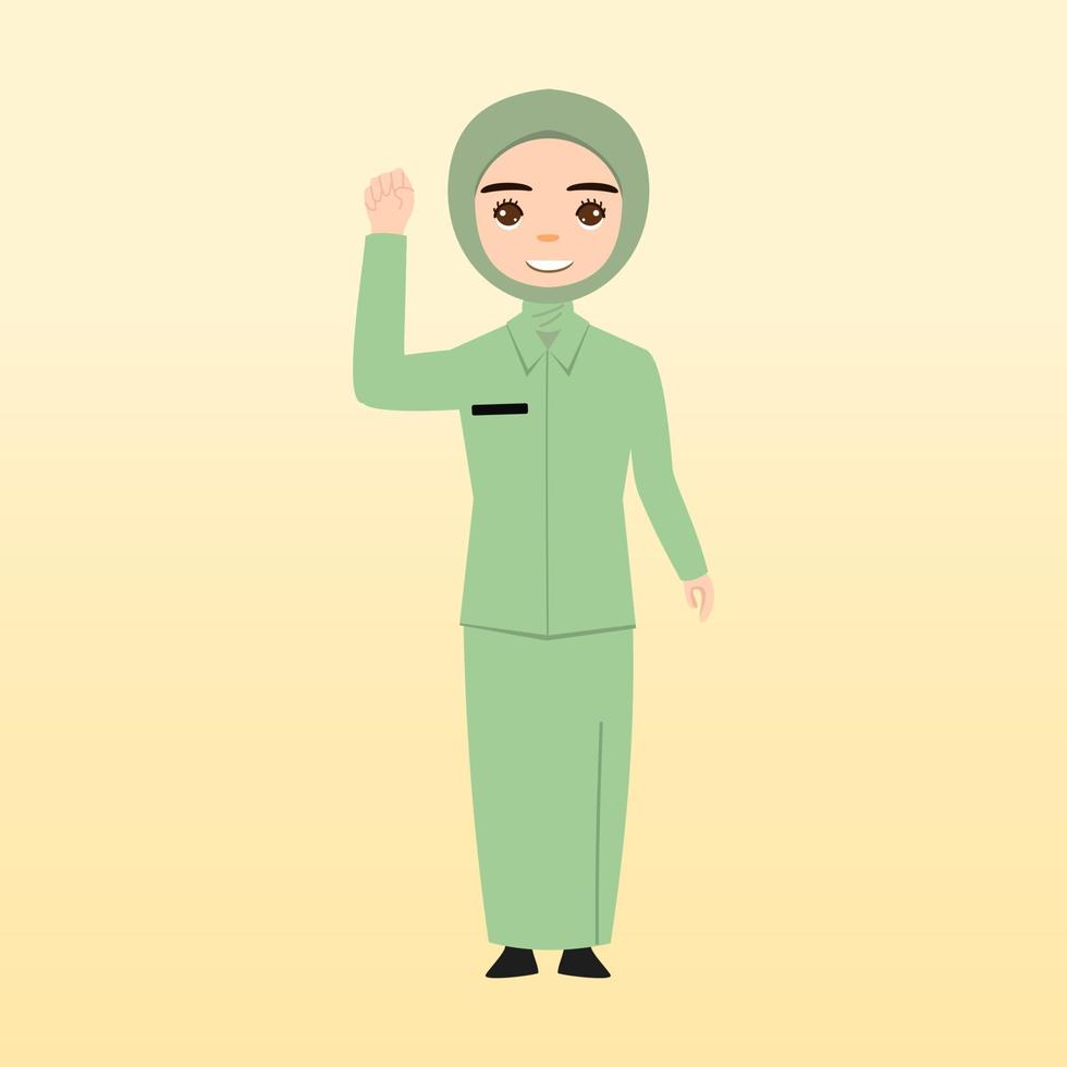 jeunes femmes musulmanes portant des vêtements à la mode et le hijab. filles musulmanes à la mode hijab. personnages féminins utilisant le hijab et des vêtements musulmans. illustration vectorielle de dessin animé plat. vecteur