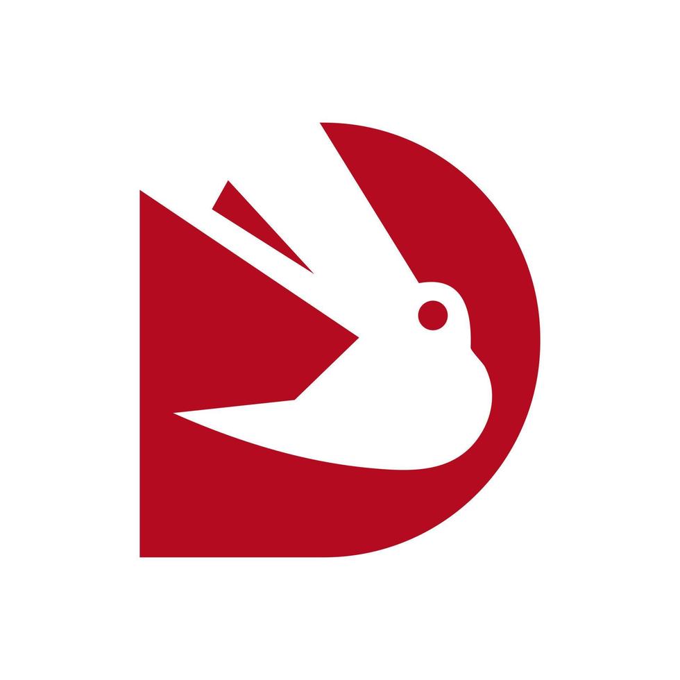 logo de construction lettre d combiné avec un modèle vectoriel de symbole de grue de construction