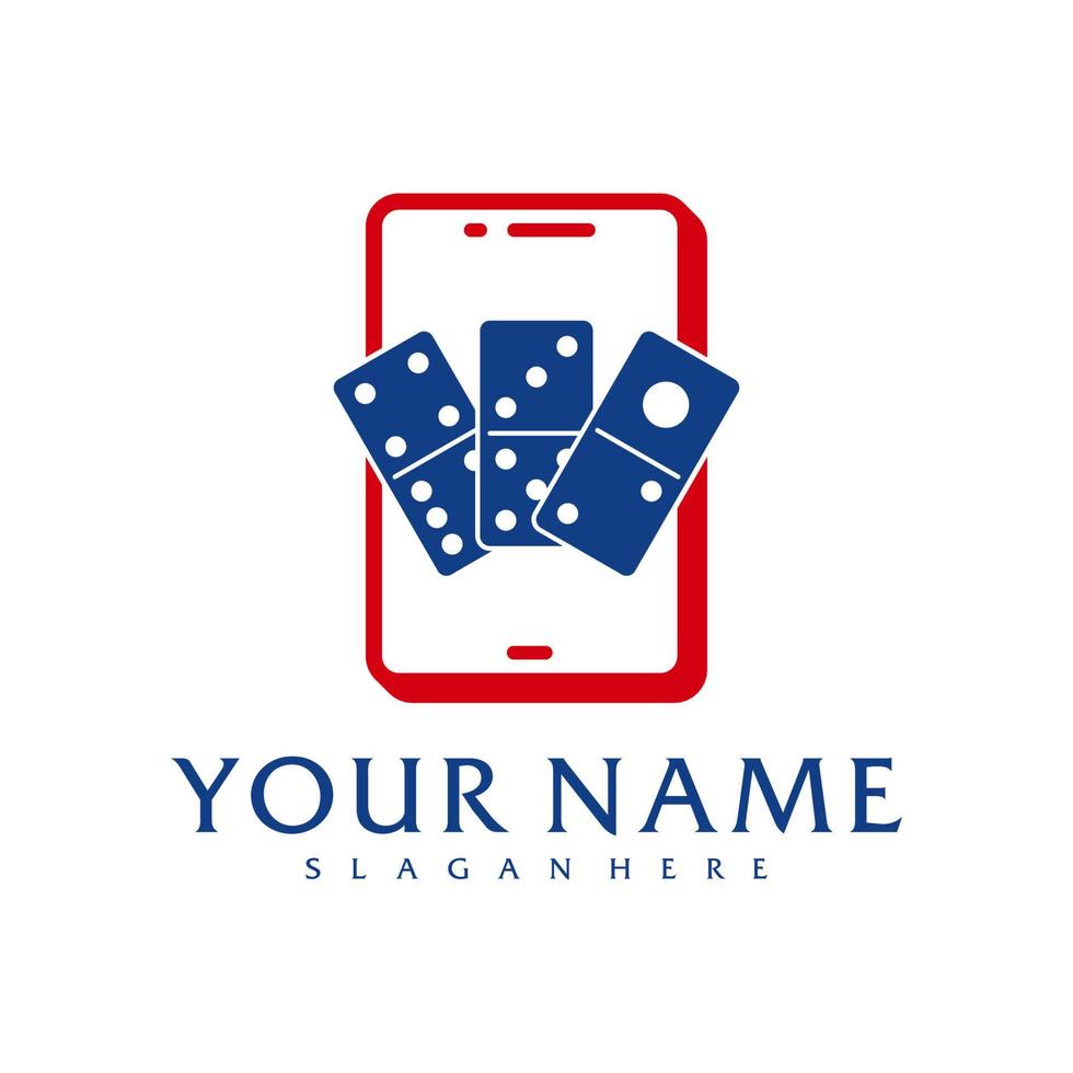 modèle vectoriel de logo de domino de téléphone, concepts créatifs de conception de logo de domino