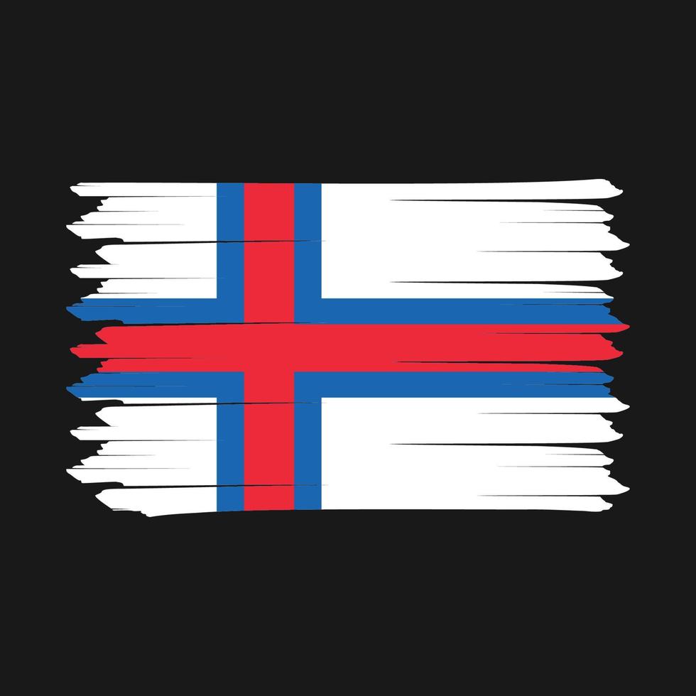 pinceau drapeau des îles féroé vecteur
