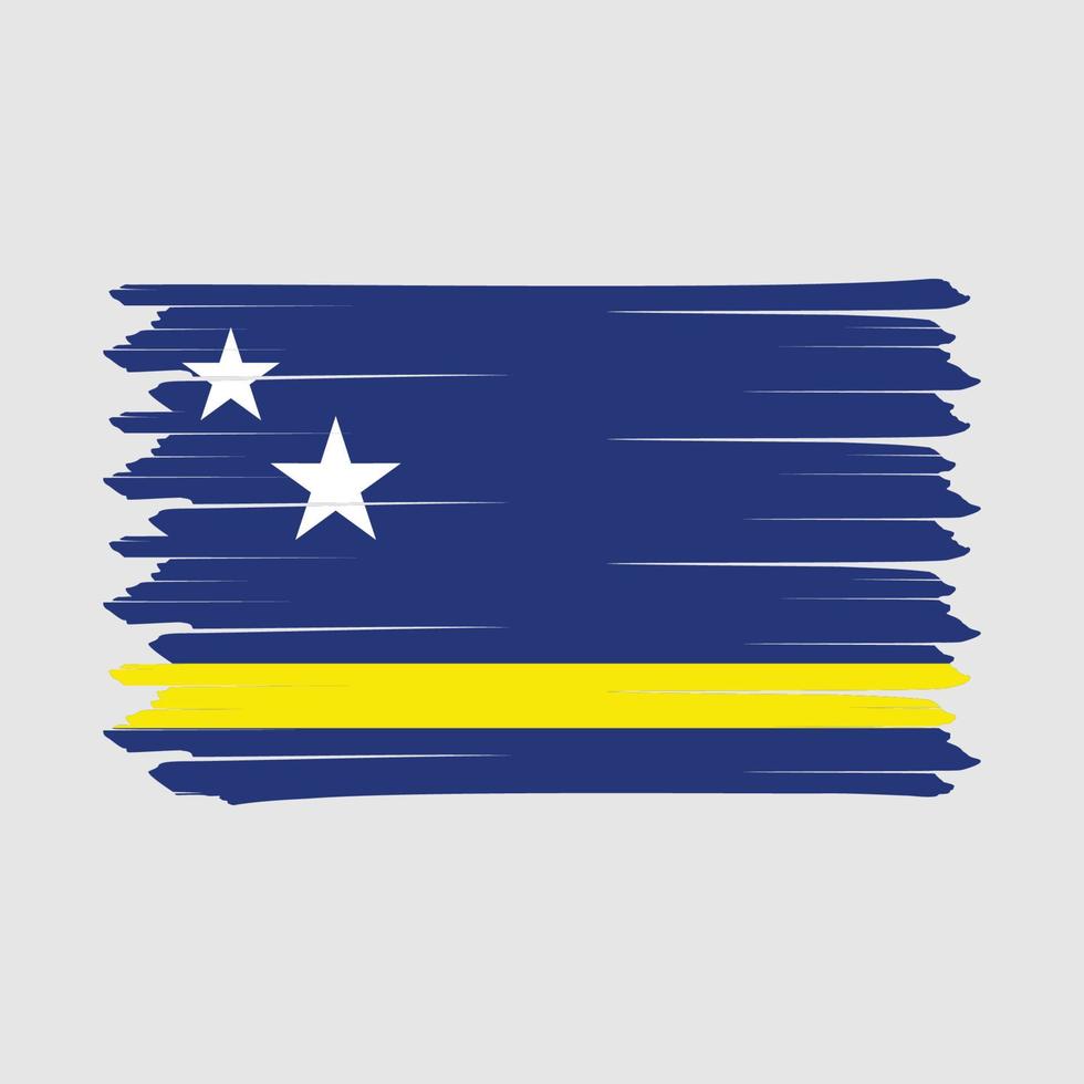 pinceau drapeau curaçao vecteur