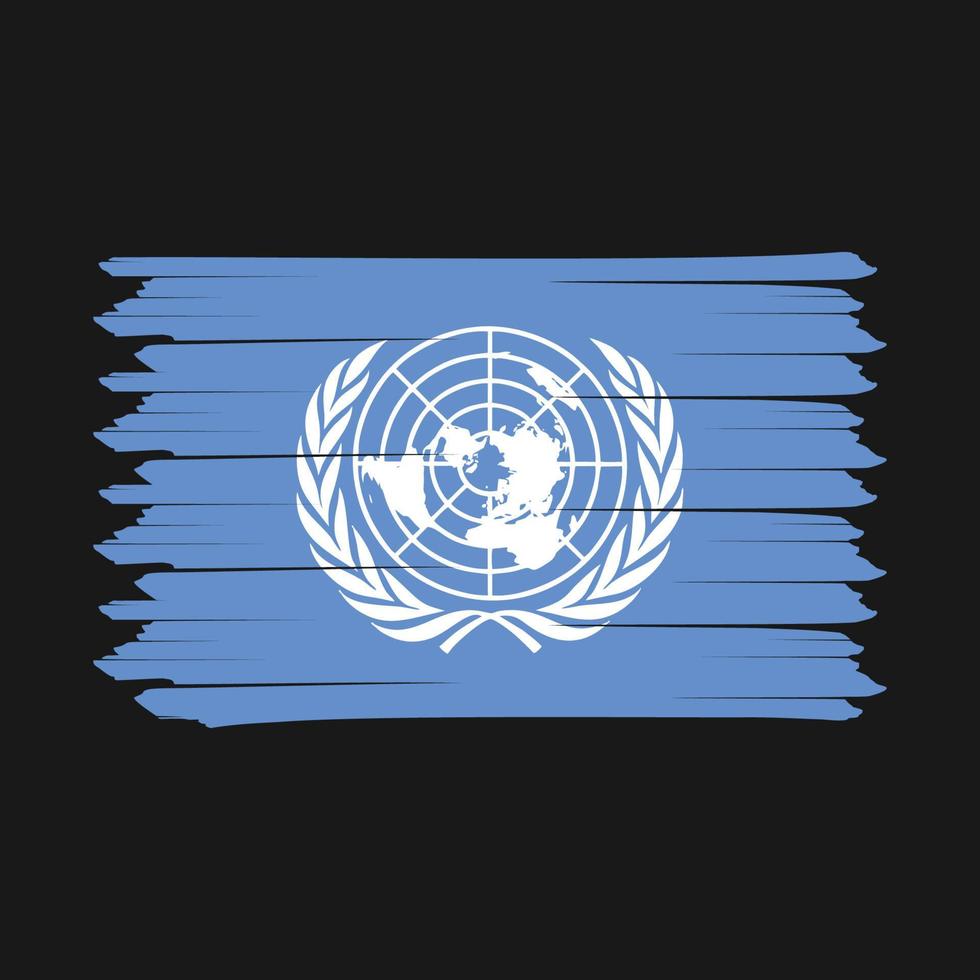 pinceau drapeau des nations unies vecteur